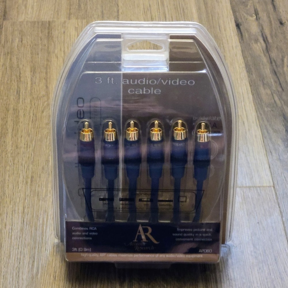 Acoustic Research Audio/Video 3' Cables AP060 Blue. Sealed.